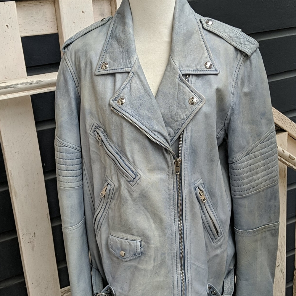 Alexander Wang Leather Moto Jacket, size 8